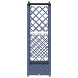 Raised Bed with Trellis and Roof Grey 124 x 40 x 125 cm PP 42032551
