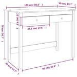 ZNTS Desk with Drawers 100x50x78 cm Solid Wood Pine 824643