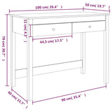 ZNTS Desk with Drawers 100x50x78 cm Solid Wood Pine 824643