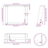 Coffee Table Legs U-Shaped 2 pcs Anthracite 50x cm Steel 4012766