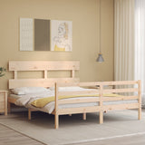 Bed Frame without Mattress King Size Solid Wood 3195096