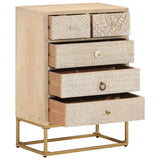 Chest of Drawers 55x30x76 cm Solid Wood Mango and Iron 372011