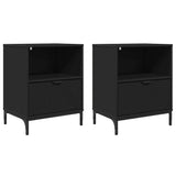 Bedside Cabinet 2 pcs Black 49 x 36 x 61 cm Engineered wood 883477