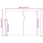 Retractable Side Awning 140 x 300 cm Blue 45355