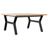 Coffee Table Y-Frame 90x90x45.5 cm Solid Wood Pine and Steel 3282775