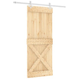 Sliding Door with Hardware Set 85x210 cm Solid Wood Pine 3203193