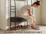 Coat Rack with Shoe Storage, Hall Tree, Industrial Coat Stand with Shoe Bench, 10 Removable Hooks, 2 T3398P423864