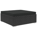 6 Piece Garden Lounge Set with Cushions Poly Rattan Black 46746