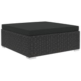 6 Piece Garden Lounge Set with Cushions Poly Rattan Black 46746