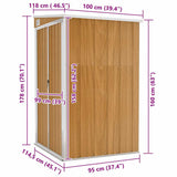 Wall-mounted Garden Shed Brown 118x100x178 cm Galvanised Steel 316220