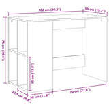 Desk Sonoma Oak 102x50x75 cm Engineered Wood 840543
