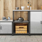 Kitchen Storage HATTEM Silver 60 x 50 x 92 cm Steel 874966