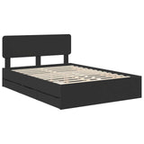 Bed Frame with Drawer Black 140 x 200 cm Engineered Wood 3412179