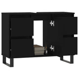 Bathroom Cabinet Black 80x33x60 cm Engineered Wood 831661