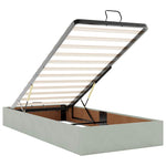 Ottoman Bed Frame No Mattress Light Grey Single Velvet 3310997
