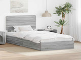 Storage Bed with Drawer Grey Sonoma 90 x 190 cm Engineered Wood 3412733