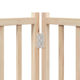 Dog Gate with Door Foldable 6 Panels 300 cm Solid Wood Fir 352269