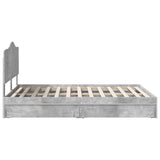 Storage Bed Concrete Grey 150 x 200 cm Engineered Wood 3413495