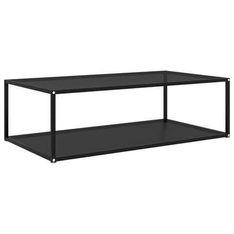 ZNTS Coffee Table Black 120x60x35 cm Tempered Glass 322903