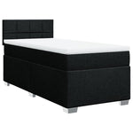 ZNTS Box Spring Bed with Mattress Black 90x200 cm Fabric 3285773