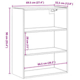 Hanging Wall Cabinet Old Wood 69.5x32.5x90 cm 857045