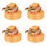 Ratchet Tie Down Straps 4 pcs 1 Tonnes 6mx38mm Orange 142660