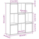 Bookcase Black Oak 89x24x101.5 cm Engineered Wood 860401