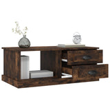 Coffee Table Smoked Oak 90x50x35 cm Engineered Wood 816245