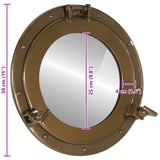 Porthole Mirror Wall Hanging 38 cm Aluminium and Glass 357853