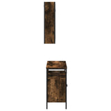 2 Piece Bathroom Furniture Set Smoked Oak Engineered Wood 3214717