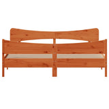 Bed Frame without Mattress Wax Brown 200x200 cm Solid Wood Pine 3216371