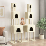 Cat Tree with Sisal Scratching Posts Cream 199 cm 172079
