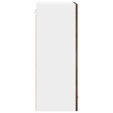 Hanging Cabinet with Door Smoked Oak and White 50 x 31 x 80 cm 884270