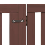 Dog Gate with Door Foldable 4 Panels Brown 320 cm Poplar Wood 352265