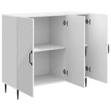 Sideboard High Gloss White 89 x 34.5 x 80 cm Engineered Wood 894879