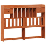 Bookcase Bed Frame Wax Brown 200 x 150 cm Solid Pine Wood 3422772