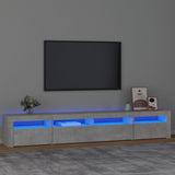 TV Cabinet with LED Lights Concrete Grey 240x35x40 cm 3152725