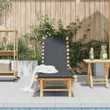 Sun Lounger with Black Woven Webbing 55x200x30 cm Bamboo 4108233