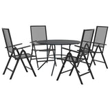 Reclining Garden Chair Set 5 pcs Anthracite Powder-coated Steel 3283762