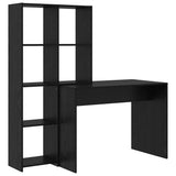 Desk with Shelf Black Oak 138.5 x 55 x 143 cm Engineered Wood 3337250