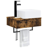 Wall-Mounted Wash Basin Smoked Oak 50 x 41 x 39 cm 890193