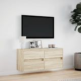 TV Wall Cabinet with LED Lights Sonoma Oak 100x31x45 cm 852294