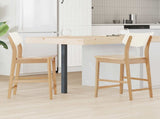 Dining Chairs 2 pcs Natural 48 x 49 x 95 cm Solid Rubber Wood 42020477