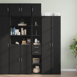 Slim Storage Cabinet Black 30x42.5x225 cm Engineered Wood 3281267