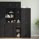 Slim Storage Cabinet Black 30x42.5x225 cm Engineered Wood 3281267