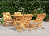 Garden Dining Set Natural Teak Solid Teak Wood Medium Foldable 3155003