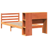 ZNTS Bookcase Bed without Mattress Wax Brown 90x200 cm Solid Wood 3321881