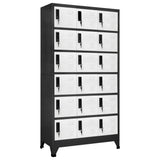 Locker Cabinet Anthracite and White 90x40x180 cm Steel 339832