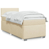 Box Spring Bed with Mattress Cream 100x200 cm Fabric 3285797