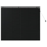 Venetian Blind Black 150 x 130 cm 35 mm Solid Paulownia Wood 42015476